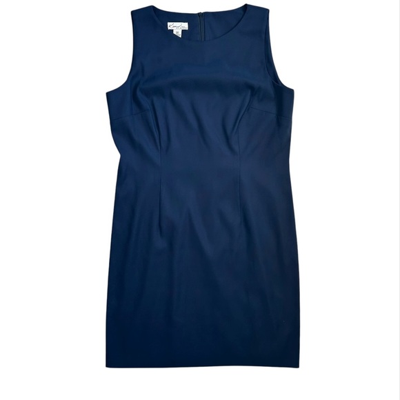 Kim Rogers Dresses & Skirts - KIM ROGERS PETITE Women’s Sleeveless Sheath‎ Dress Navy Blue Pin-tuck Pleats 14P